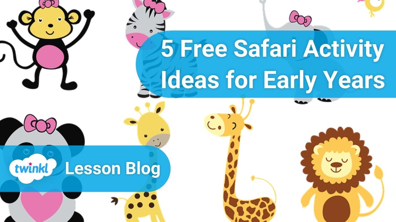 Safari Theme Kids Sensory Play activity kit - includes (4) colors